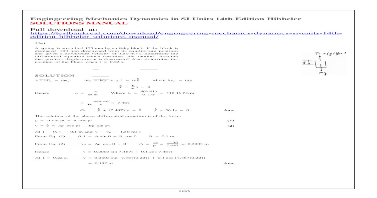 Hibbeler dynamics 14th edition solutions