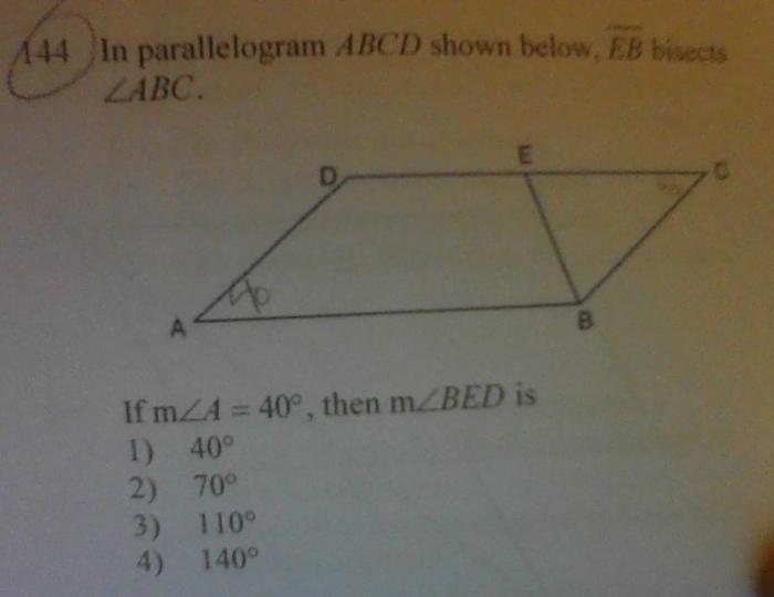 Given that eb bisects cea which statements must be true